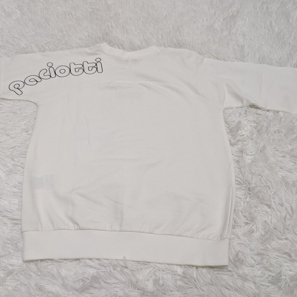 Solid White Unisex Sweatshirt Casual Crew Neck Loopknit Long sleeve Size:6 NWOT - Picture 6 of 6